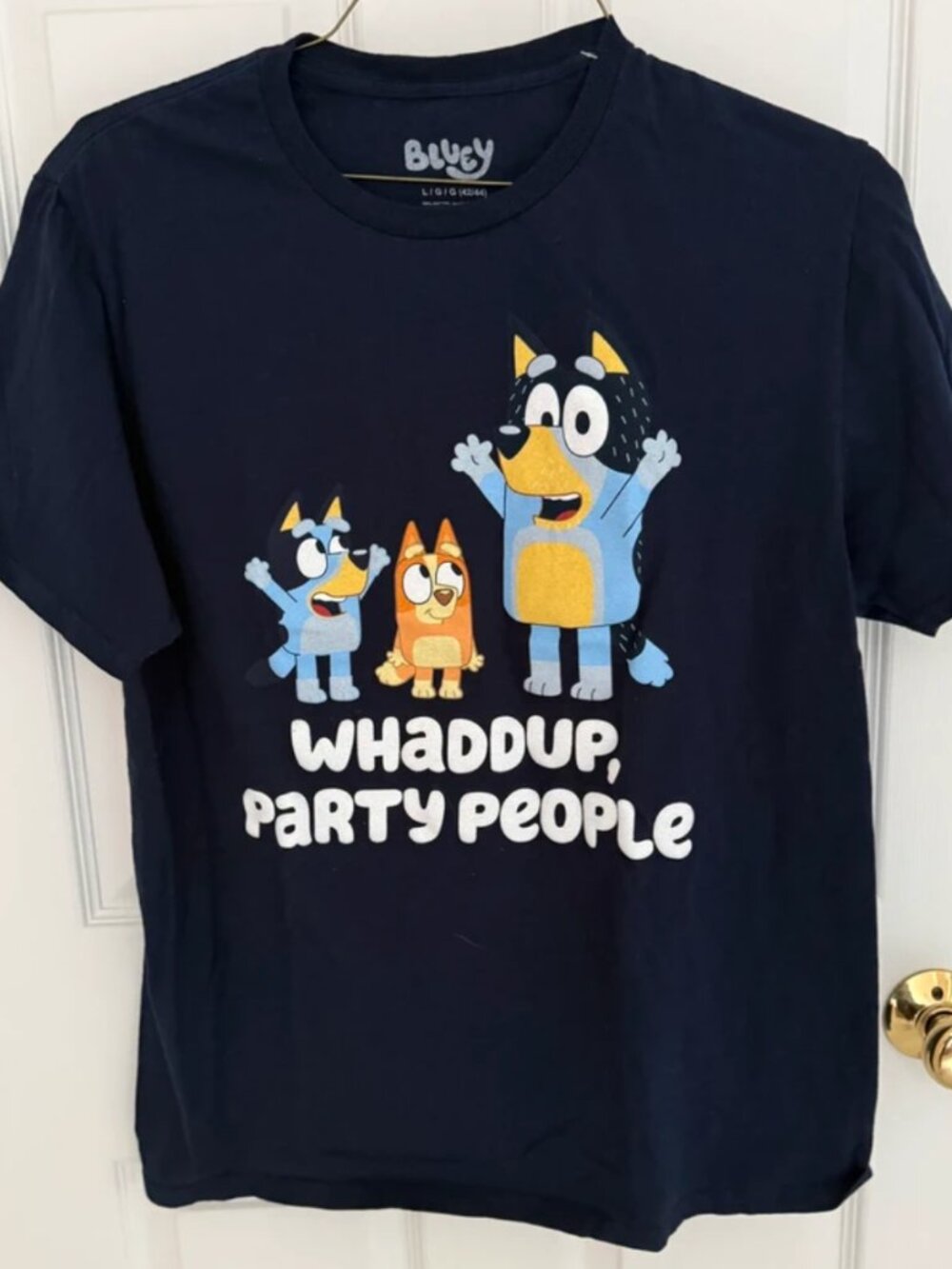 Bingo and Bluey Men's T-Shirt L (42/44) Navy Blue